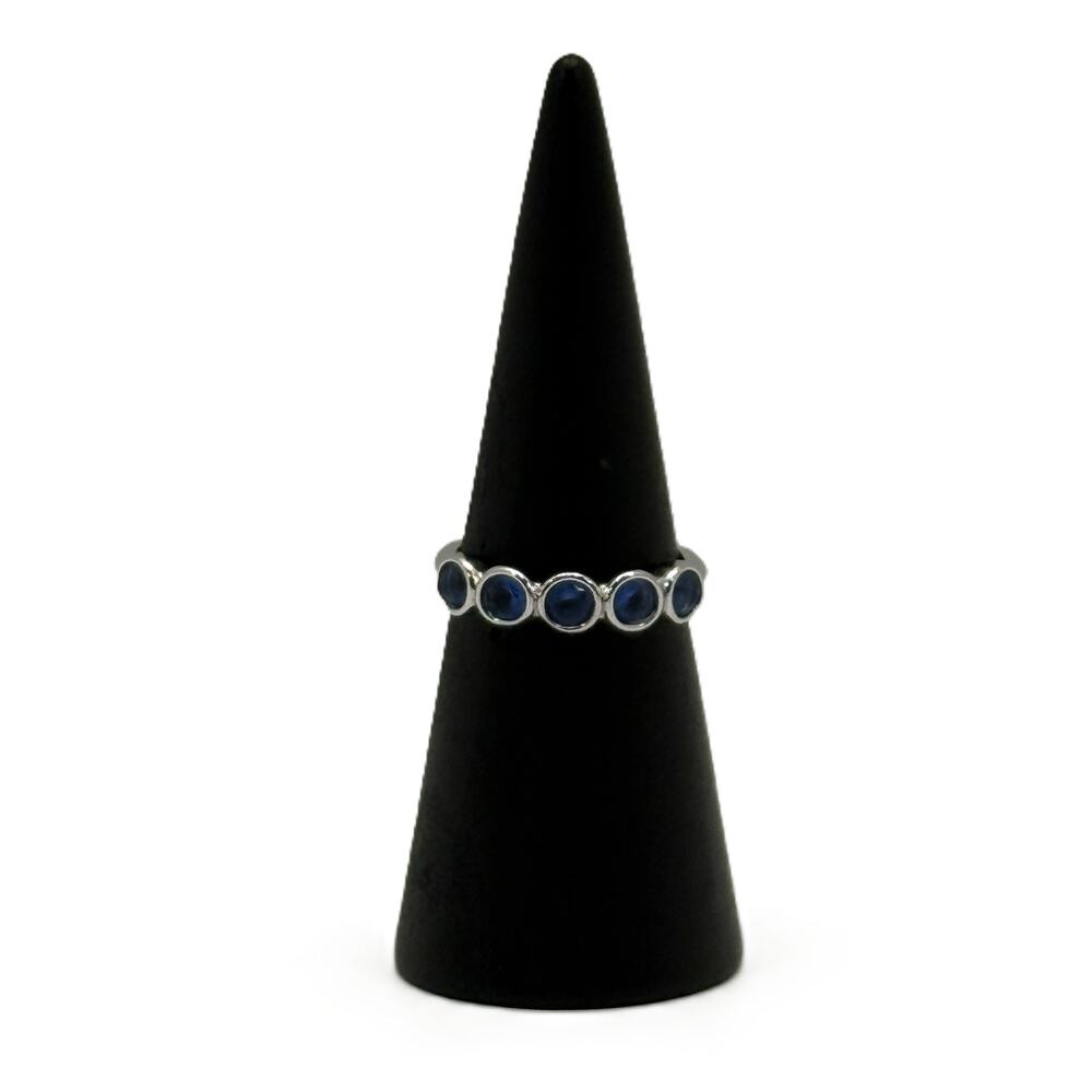 Bomb Party Ring with 5 Blue Stone Size 9